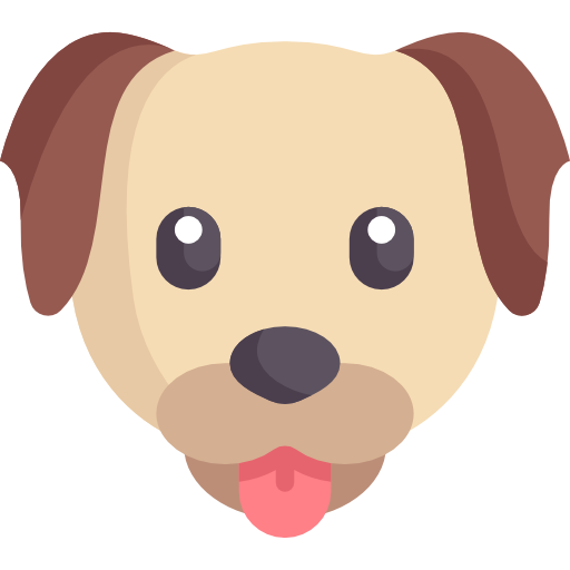 flat illustration of a dog with its tongue out